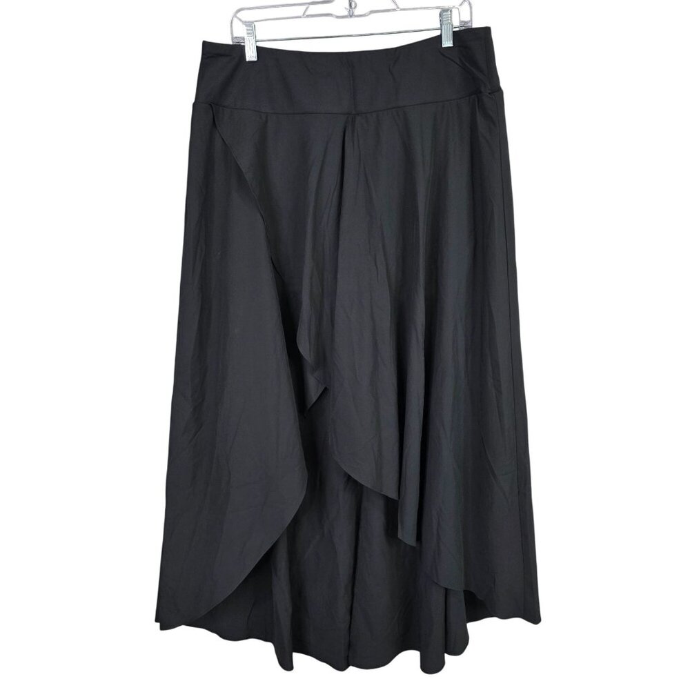 Womens Halara Black High Waisted Asymmetric Wrap Skirt Polyester Blend Size XL